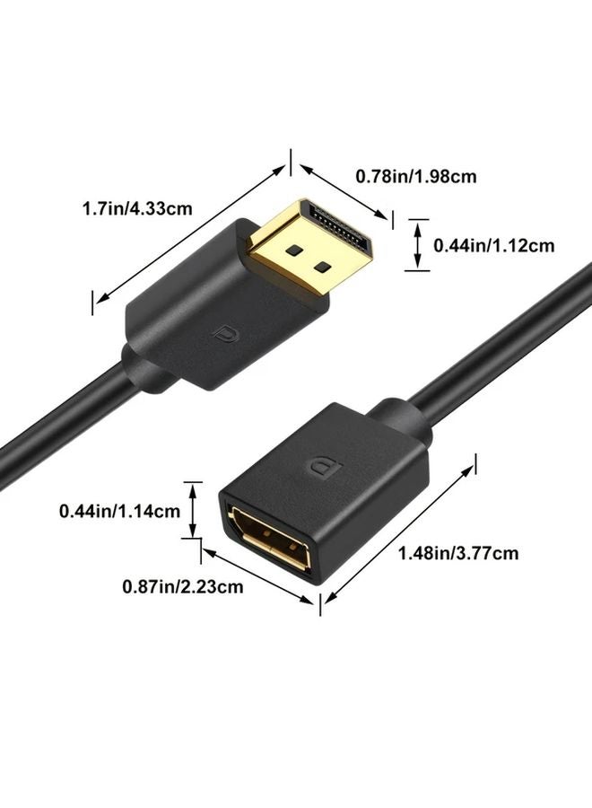 1 قدم كابل تمديد DisplayPort مطلي بالذهب لشاشات الألعاب وإعدادات الشاشات المتعددة - Image 3
