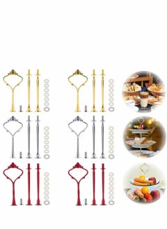 Y&D Tray Hardware for Cake Stand 6 Set Mould Crown 3 Tier Fittings Holder Wedding and Party Making Resin Cupcake Dessert Platter Serving  - Image 1