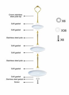 Y&D Tray Hardware for Cake Stand 6 Set Mould Crown 3 Tier Fittings Holder Wedding and Party Making Resin Cupcake Dessert Platter Serving  - Image 5