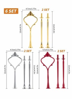 Y&D Tray Hardware for Cake Stand 6 Set Mould Crown 3 Tier Fittings Holder Wedding and Party Making Resin Cupcake Dessert Platter Serving  - Image 4