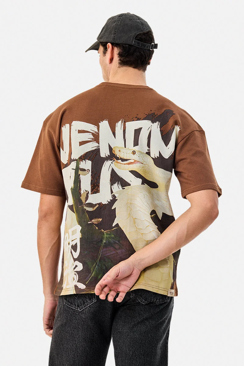 SNITCH Venom Digital Puff Print Oversized T-Shirt