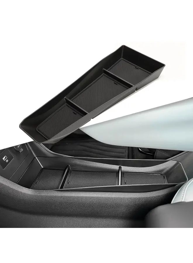 ABS Black Car Center Console Organizer Multi Compartment Storage Tray Cup Phone Holder - Image 1