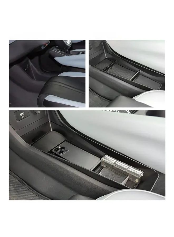 ABS Black Car Center Console Organizer Multi Compartment Storage Tray Cup Phone Holder - Image 4