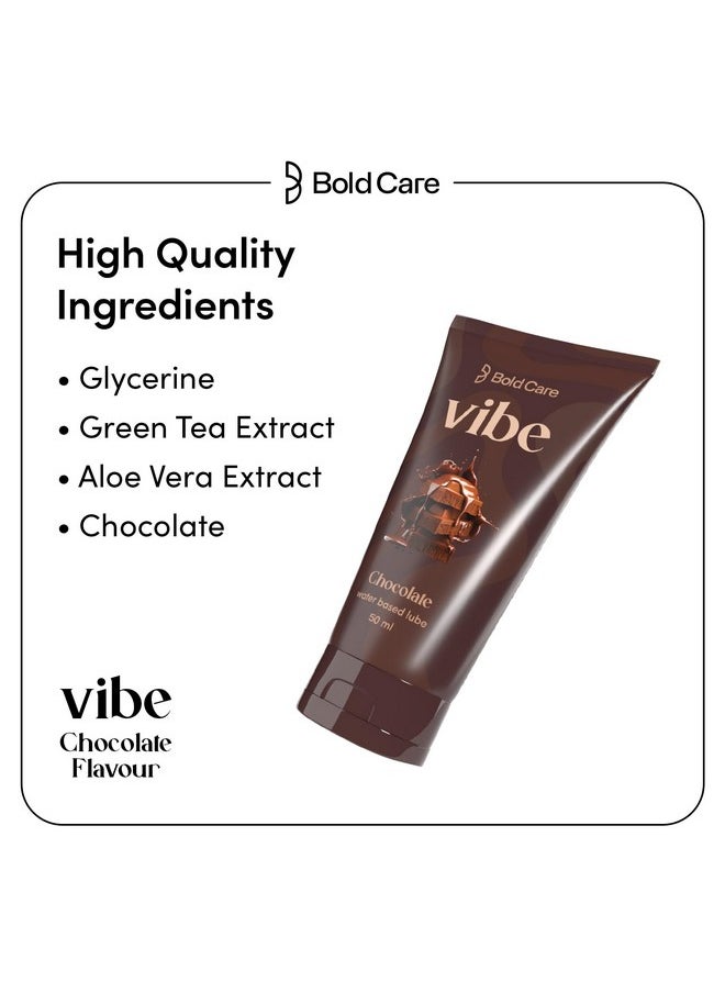 Bold Care Vibe Chocolate - Personal Lubricant For Men And Women - Premium Chocolate Flavour - Water Based Lube - Skin Friendly, Silicone And Paraben Free - No Side Effects - 50 Ml  - Image 3