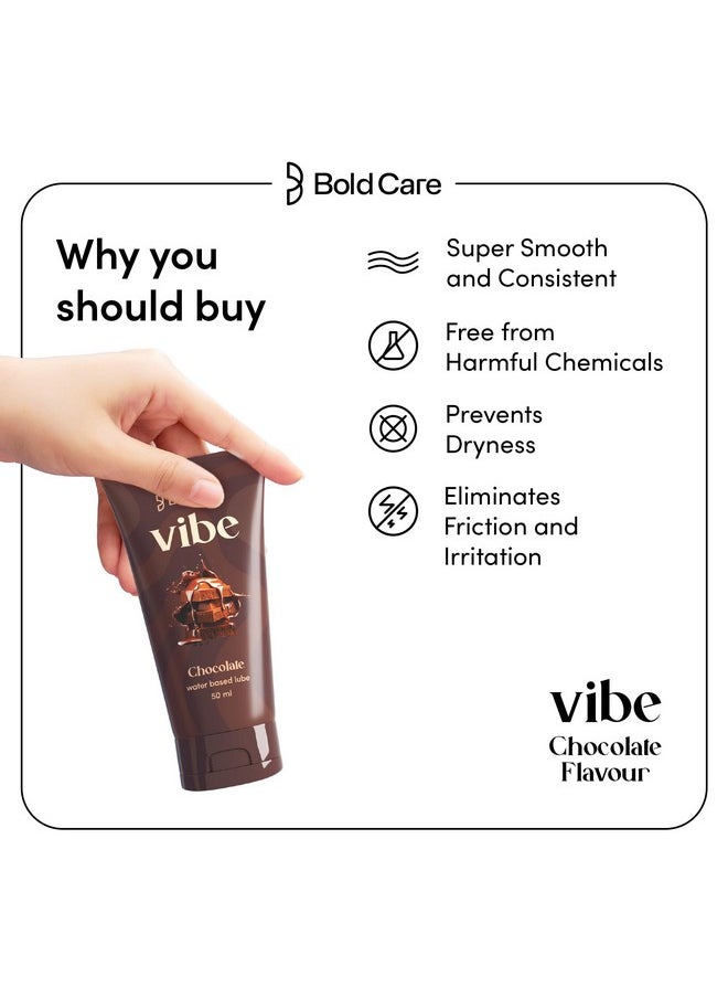 Bold Care Vibe Chocolate - Personal Lubricant For Men And Women - Premium Chocolate Flavour - Water Based Lube - Skin Friendly, Silicone And Paraben Free - No Side Effects - 50 Ml  - Image 5