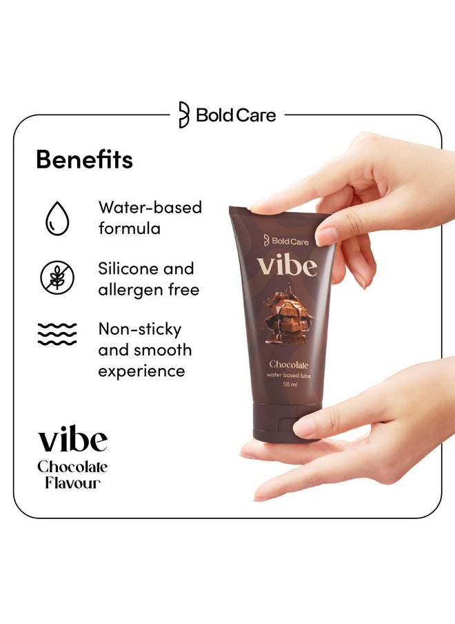 Bold Care Vibe Chocolate - Personal Lubricant For Men And Women - Premium Chocolate Flavour - Water Based Lube - Skin Friendly, Silicone And Paraben Free - No Side Effects - 50 Ml  - Image 4