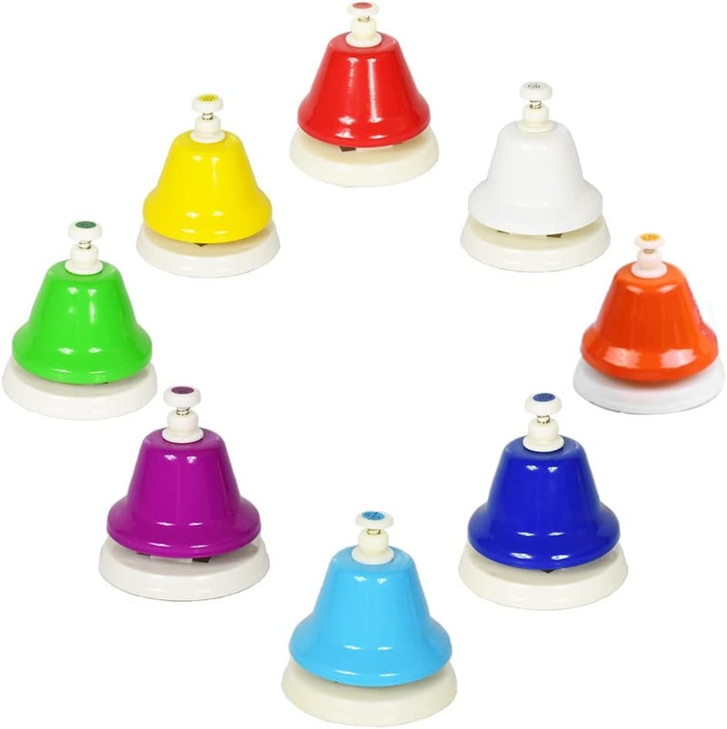 ENNBOM Desk Bell 8 Notes Music Percussion Instrument - Diatonic Hand Bell for Musical Teaching - Image 1