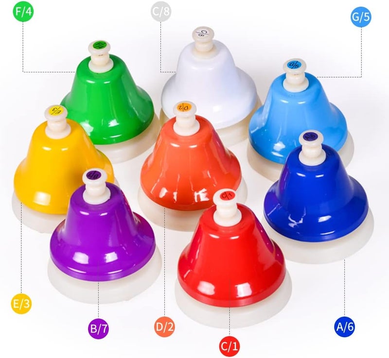 ENNBOM Desk Bell 8 Notes Music Percussion Instrument - Diatonic Hand Bell for Musical Teaching - Image 5