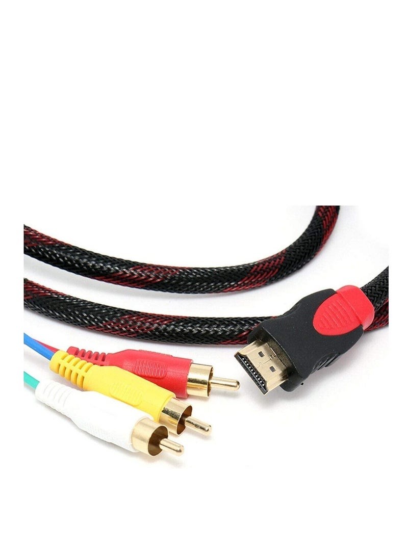 KASTWAVE HDMI to 3RCA Audio Video AV Cable Cord 4.5Ft/ 1.5m HD Converter Adapter Male M/M for HDTV DVD - Image 4