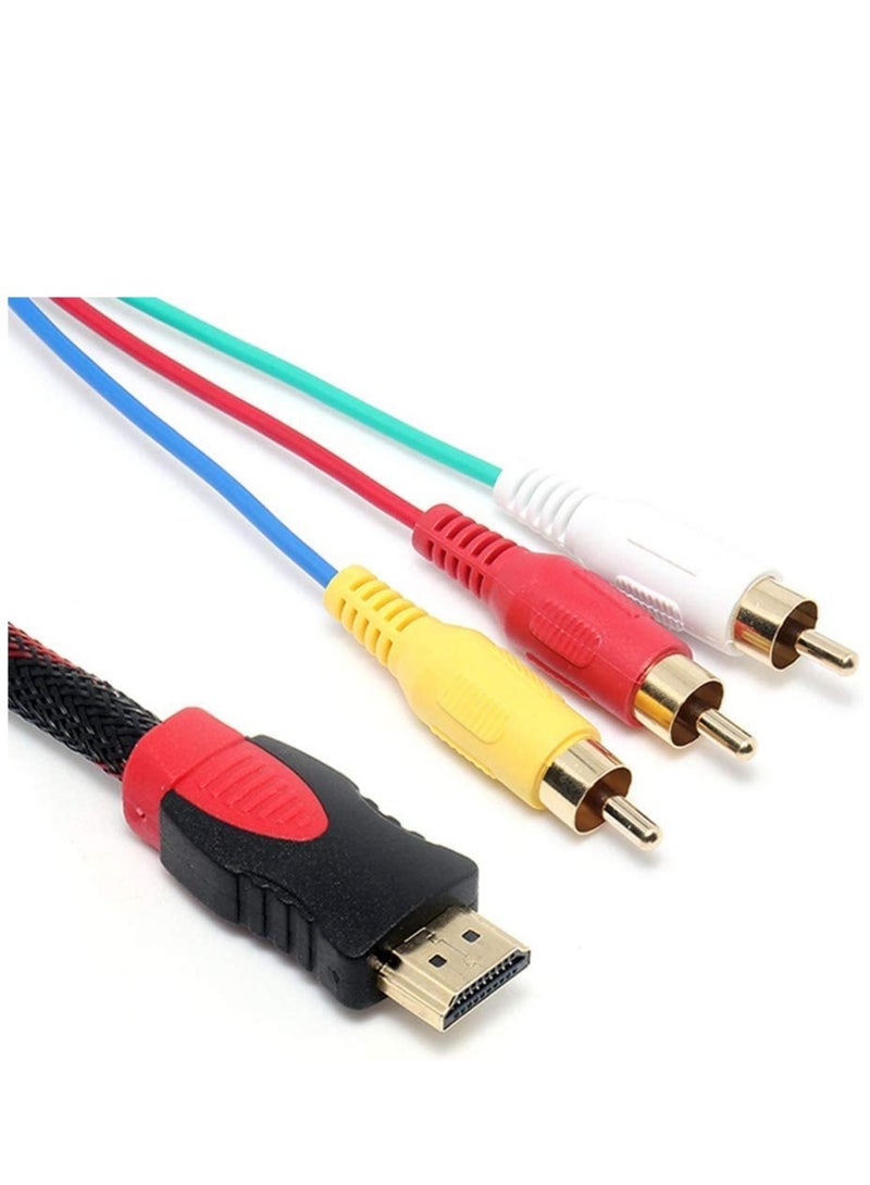 KASTWAVE HDMI to 3RCA Audio Video AV Cable Cord 4.5Ft/ 1.5m HD Converter Adapter Male M/M for HDTV DVD - Image 2