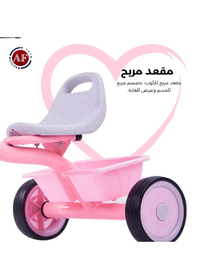 AF BABY United Kids Tricycle with Adjustable Seat & Safety Handle – Sturdy 3-Wheel Ride-On Bike for Toddlers – Indoor/Outdoor Trike for Boys & Girls (Ages 2–5)  - Image 4