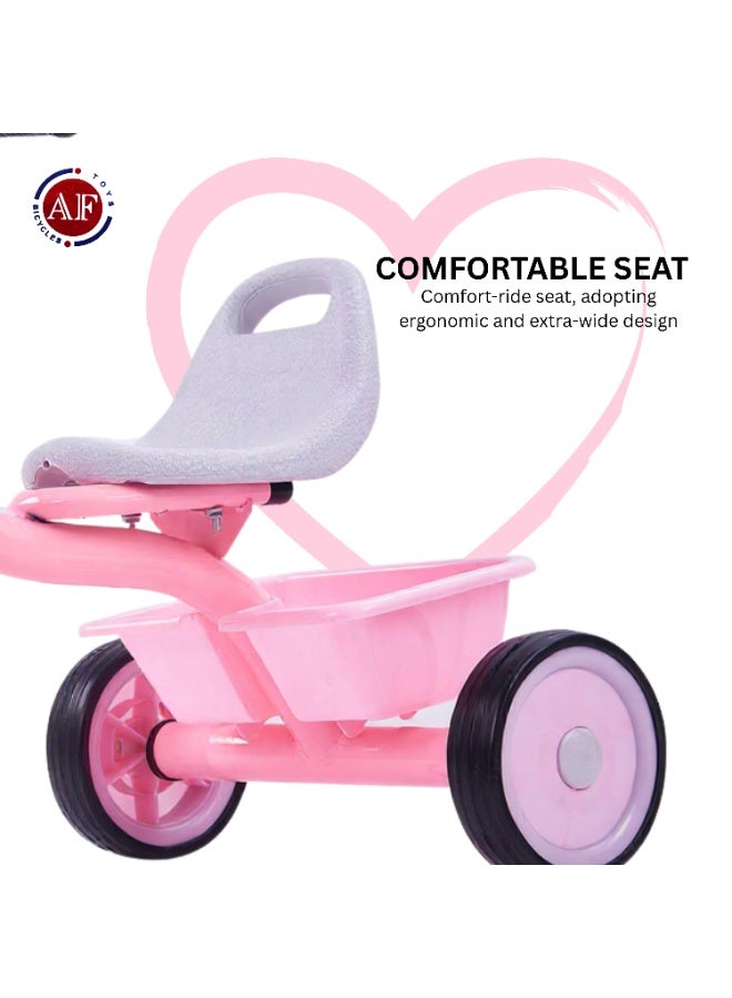 AF BABY United Kids Tricycle with Adjustable Seat & Safety Handle – Sturdy 3-Wheel Ride-On Bike for Toddlers – Indoor/Outdoor Trike for Boys & Girls (Ages 2–5)  - Image 3