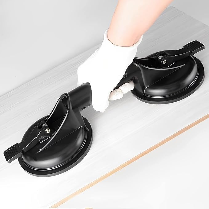 WENGTY HeavyDuty Aluminium Double Claw Suction Cup Lifter Carrying and Moving Sucker Tool Lifting for Big Glass Marbal Granite Stone Tiles Working Helping Lever Tool Handle - Image 3
