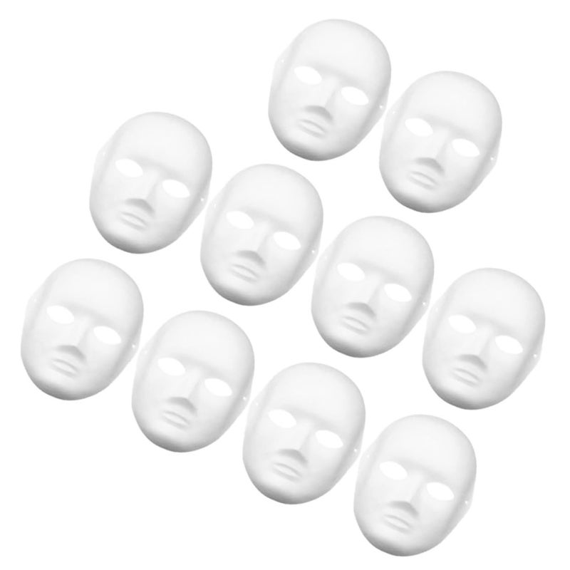 10Pcs White DIY Paintable Full Face Masks for Masquerade Parties Creative Craft - Image 2