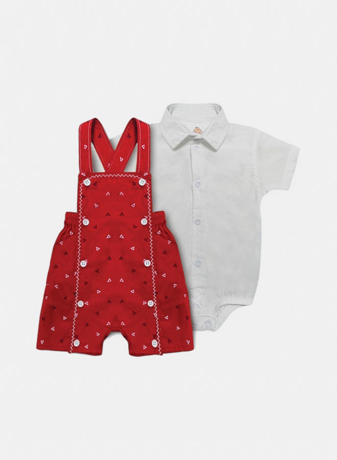 BabyShoora Baby Boy Summer Ss Romper Set  - Image 1