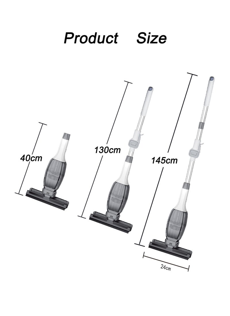 2-in-1 Electric Window Vacuum Squeegee with Extension Pole, Spray Bottle, USB Charge Cable, Extendable Cordless Window Cleaner for Efficiently Wiping and Vacuuming Windows, Mirrors, Shower Glass, Tiles and Countertops