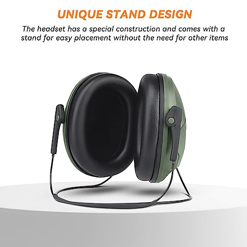 Aoutacc سماعات أذن تكتيكية AOUTACC، سماعات رأس مزودة بإلغاء الضوضاء مثبتة من الخلف، حماية أذن أثناء الرماية للألعاب التكتيكية، مواقع البناء، الصيد - أخضر - Image 4