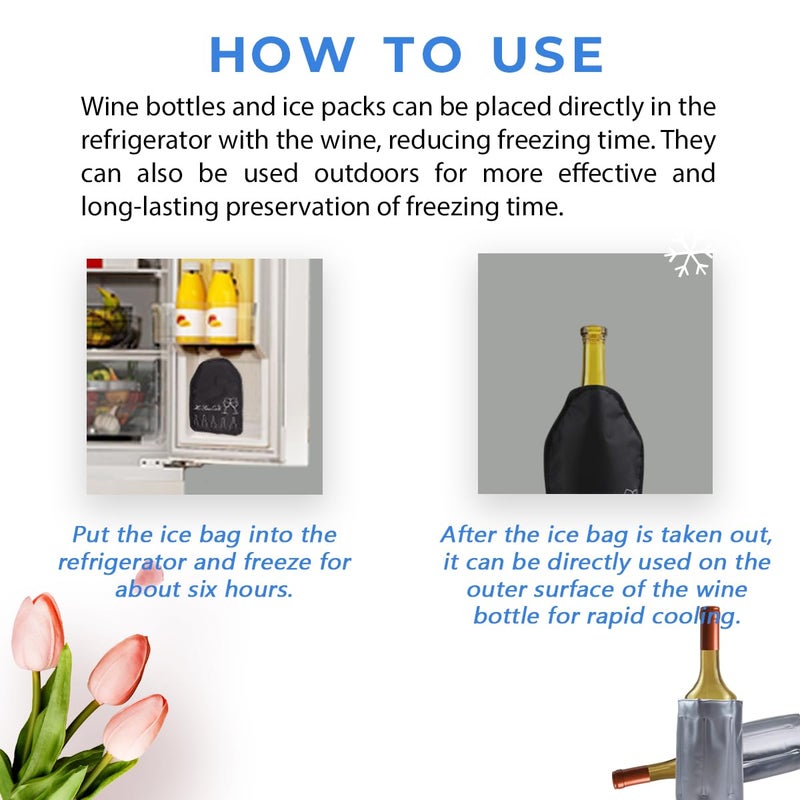 HI FINE CARE Active Wine Cooler, Freezer Sleeve, Quick Cooling, Keeps Drink Cold, 2 Packs - Image 4