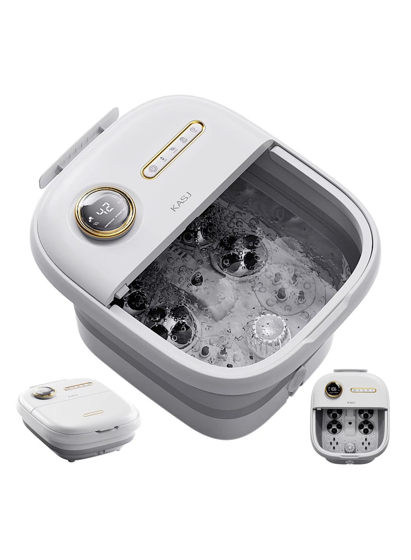 Foot Spa Bath Massager with Heat, Bubbles & Shiatsu Massage Rollers – Portable Foot Soak Tub with Temperature Control, Timer, and Acupressure Massage for Stress Relief - Image 1