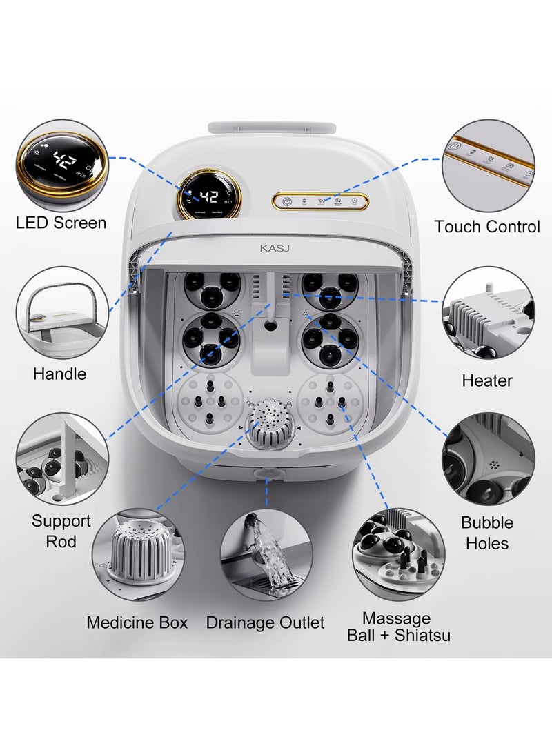 Foot Spa Bath Massager with Heat, Bubbles & Shiatsu Massage Rollers – Portable Foot Soak Tub with Temperature Control, Timer, and Acupressure Massage for Stress Relief - Image 2