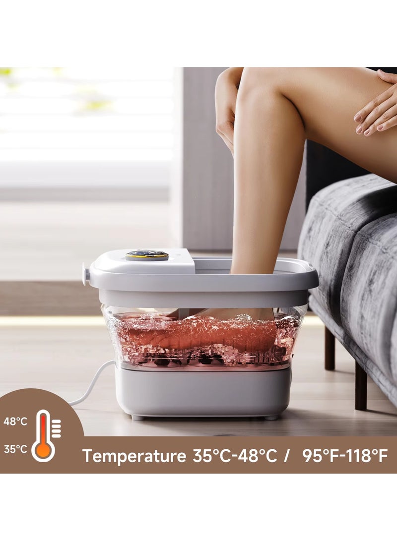 Foot Spa Bath Massager with Heat, Bubbles & Shiatsu Massage Rollers – Portable Foot Soak Tub with Temperature Control, Timer, and Acupressure Massage for Stress Relief - Image 3