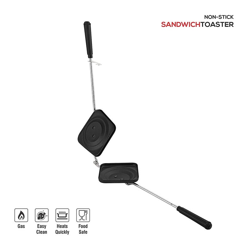 RBGIIT Gas Sandwich Toaster Grill and Toast Sandwich Maker with NonStick Cookware 1 Piece Black - Image 3