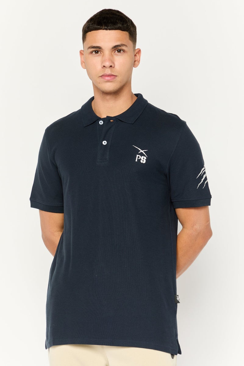 PHILIPP PLEIN تي شيرت بولو رياضي للرجال بأكمام قصيرة من بلاين سبورت، أزرق داكن - Image 1