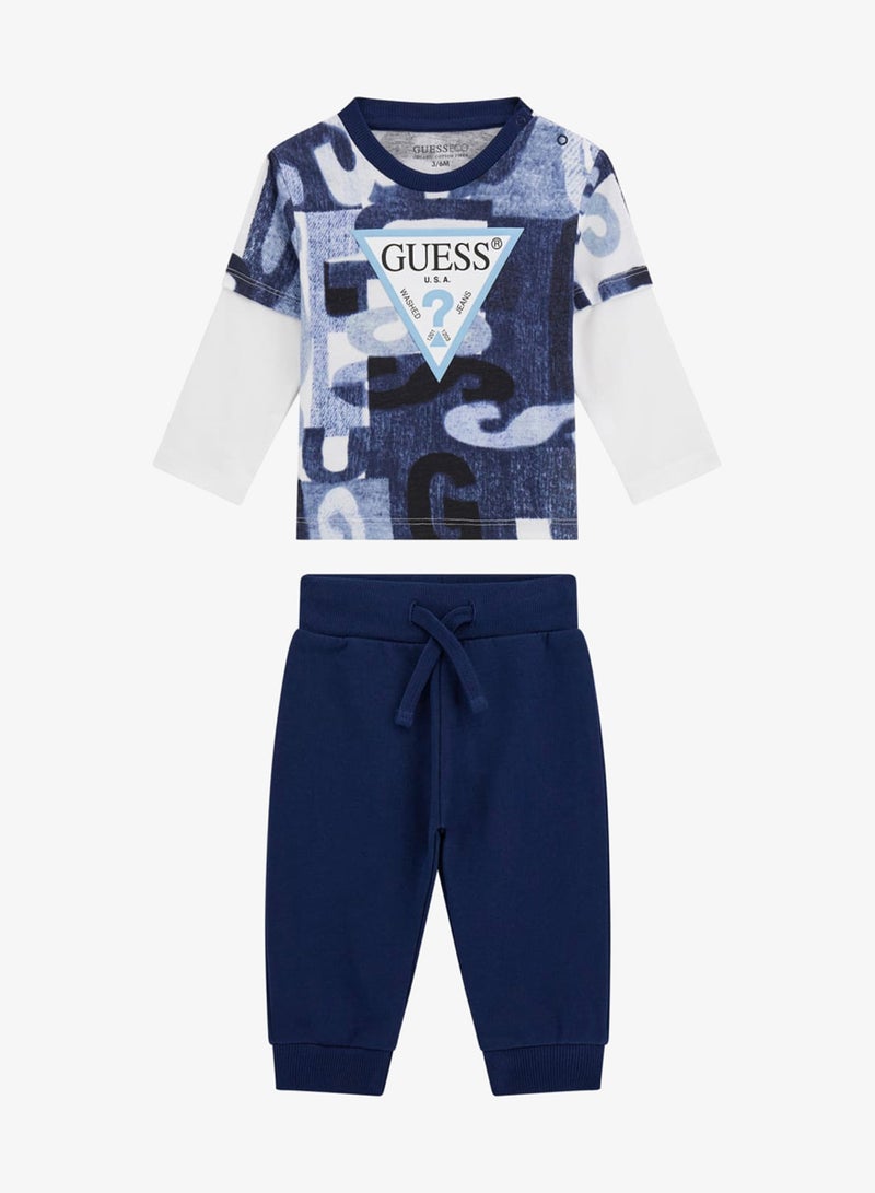 GUESS Kids Crew Neck T-shirt and Pant Sets - Image 1