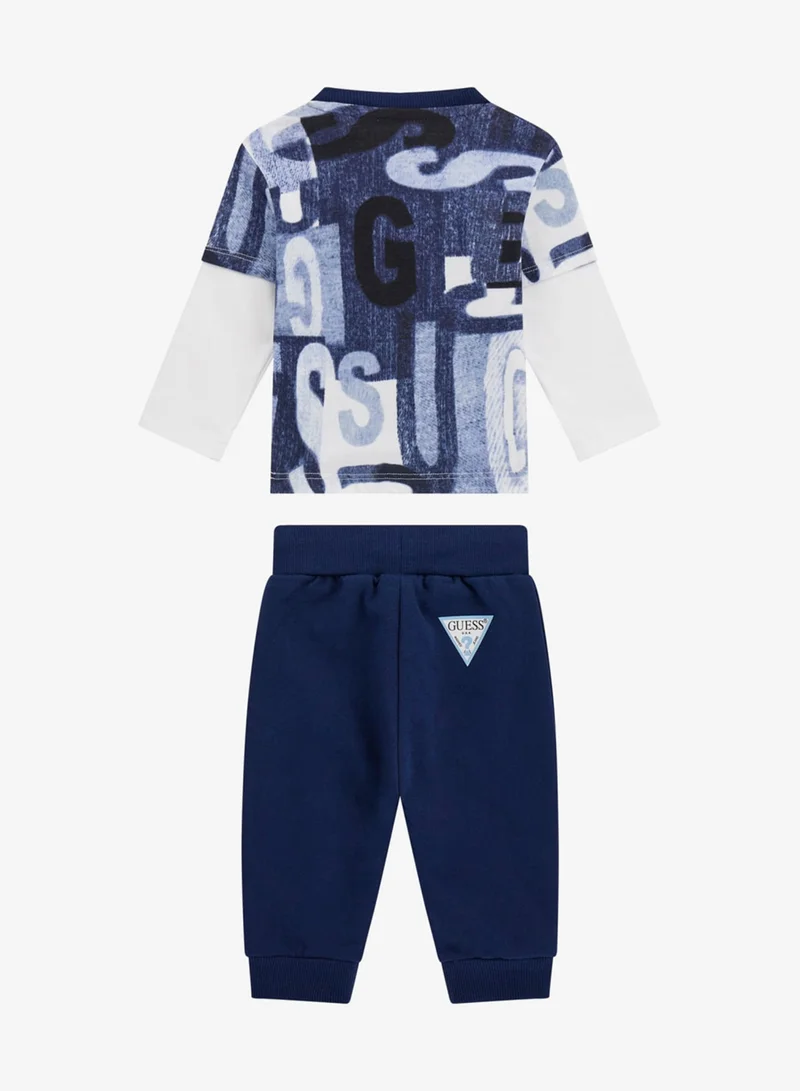 GUESS Kids Crew Neck T-shirt and Pant Sets