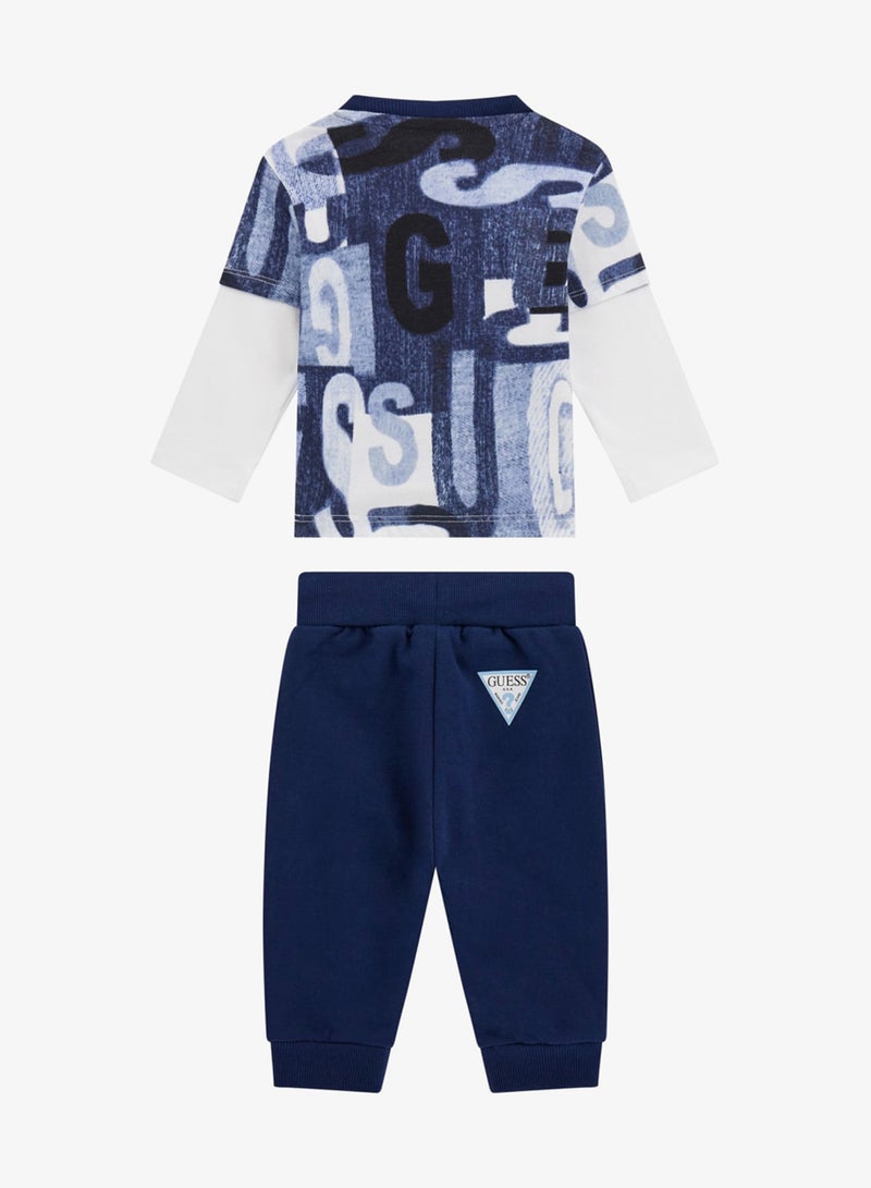 GUESS Kids Crew Neck T-shirt and Pant Sets - Image 2