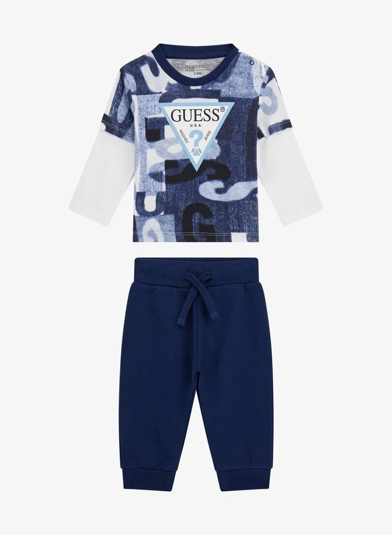 GUESS Kids Crew Neck T-shirt and Pant Sets