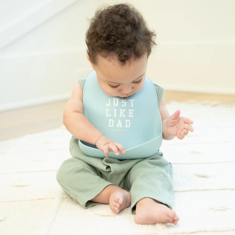 Bella Tunno Wonder Bib - Adjustable Silicone Baby Bibs for Girls & Boys, Durable and Waterproof BPA Free Silicone, Just like Dad - Image 2