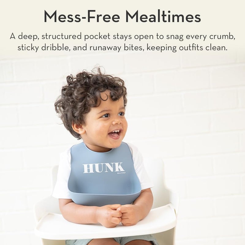 Bella Tunno Wonder Bib - Adjustable Silicone Baby Bibs for Girls & Boys, Durable and Waterproof BPA Free Silicone, Just like Dad - Image 3