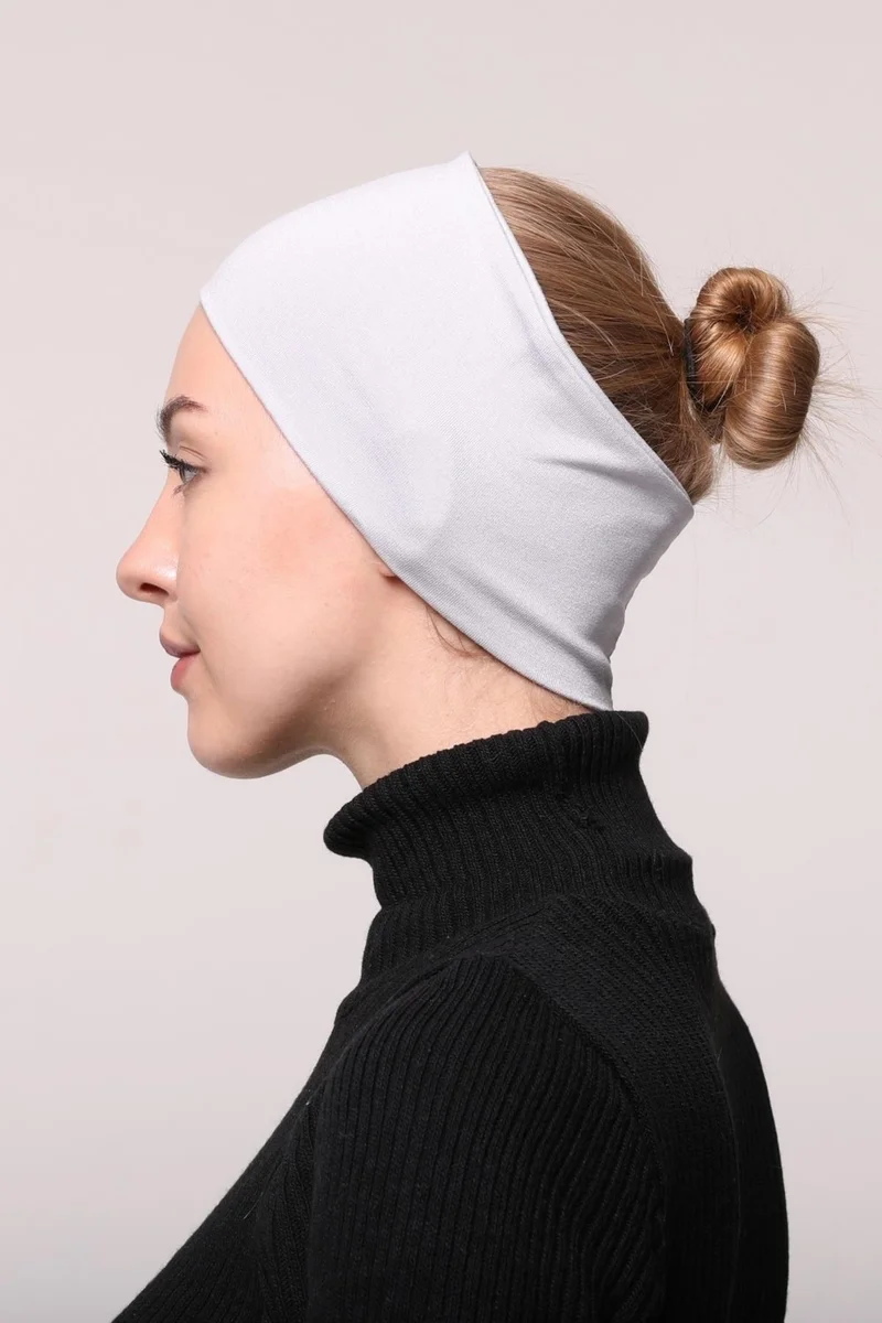التوبة Women's Combed Cotton Seamless Hijab Bandana Bonnet Sports Hair Band