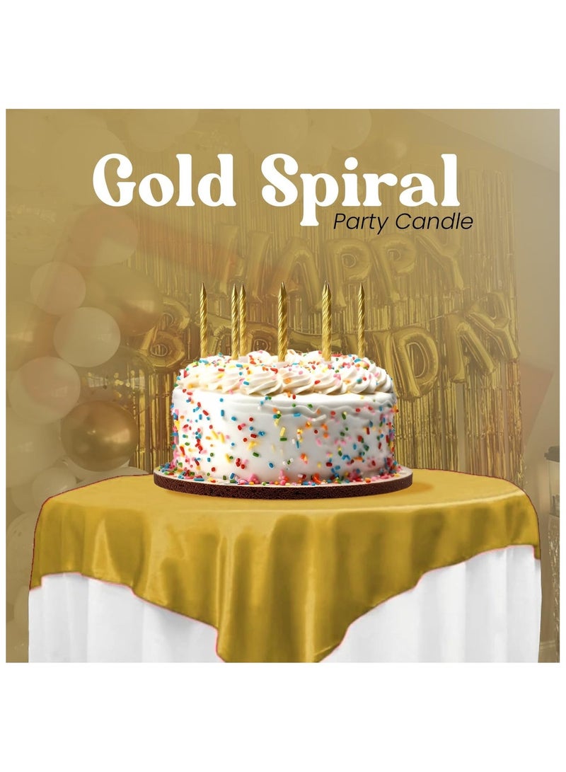 GINI 10 Piece Gold Spiral Birthday Candles with 10 Holders - Metallic Gold Cake Candles for Weddings, Parties & Celebrations - Cupcake & Cake Decoration Set - Image 5