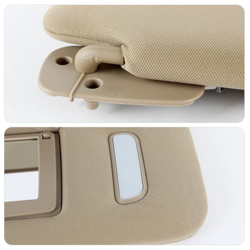 PEVAST Left Driver Side Sun Visor Replacement for Chevrolet GMC 2007 2008 2009 2010 2011 2012 2013 2014,Sunvisor Replaces 22850307(Beige) - Image 5