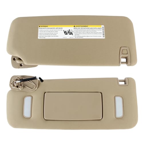 PEVAST Left Driver Side Sun Visor Replacement for Chevrolet GMC 2007 2008 2009 2010 2011 2012 2013 2014,Sunvisor Replaces 22850307(Beige) - Image 2