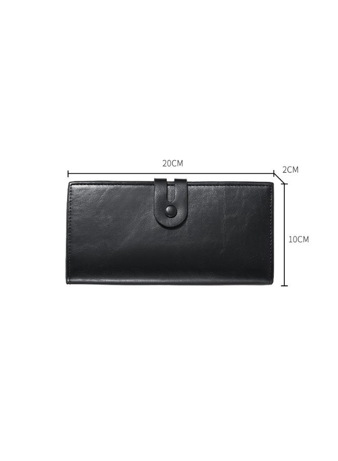 Men's Long Wallet - Fashionable and Minimalist Design with Multiple Card Compartments - Business Suit Bag - Long Business Leather Wallet - Large Capacity Design - Large Capacity Multi-Functional Card Holder Integrated Men's Leather Wallet  - Image 3