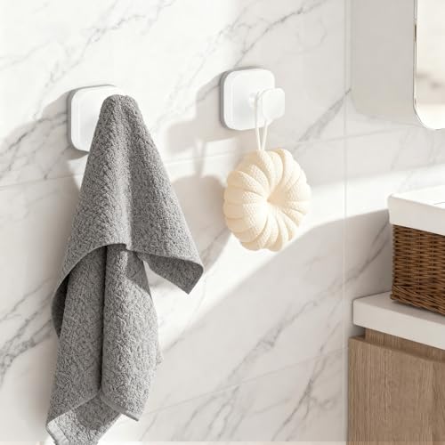 WingWider Shower Hooks for Inside ShowerReusable Suction Cup Hooks for Glass WindowMirrorRemovable Towel Hooks for Bathroom2 PackWhite - Image 3