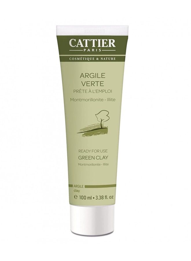 Cattier Green Clay Mask Ready for Use with all Natural Ingredients 100 Ml - Image 1