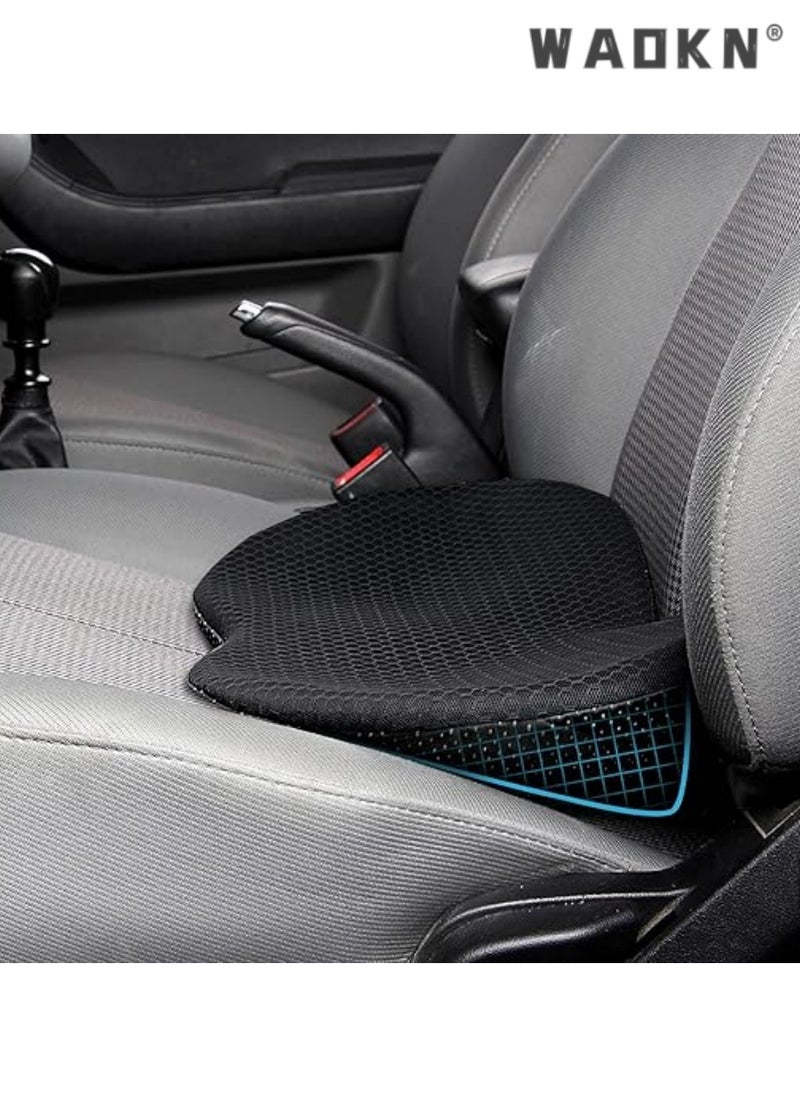 WAOKN Car Seat Cushion with Memory Foam, Ergonomic Design for Sciatica & Lower Back Pain Relief, Car Seat Pad for Driving, Comfortable Support on Long Road Trips, Essential Driver Aid (Black)  - Image 1