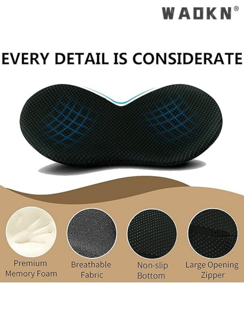 WAOKN Car Seat Cushion with Memory Foam, Ergonomic Design for Sciatica & Lower Back Pain Relief, Car Seat Pad for Driving, Comfortable Support on Long Road Trips, Essential Driver Aid (Black)  - Image 3