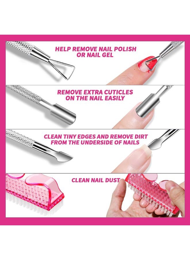 FANDAMEI Nail Polish Gel Remover Tools Kit with Nail Clips, 100ml Nail Polish Remover Bottle, 500 Nail Remover Cotton Pad, Nail Brush, Cuticle Pusher/Peeler, 100/180 Nail File,Buffer Block - Image 4