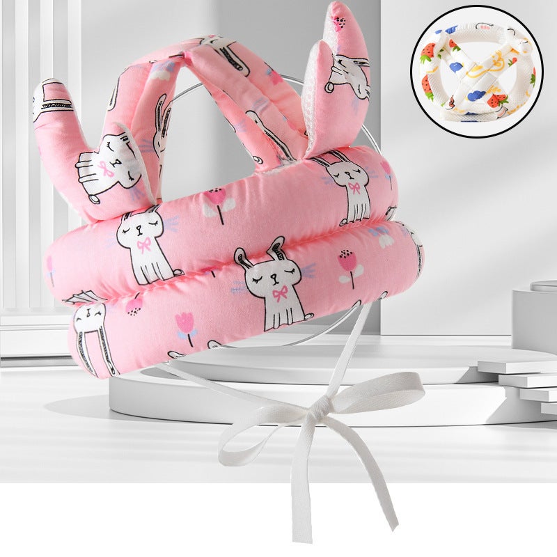 Baby Safety Helmet Toddler Protective Cap Powder rabbit antlers