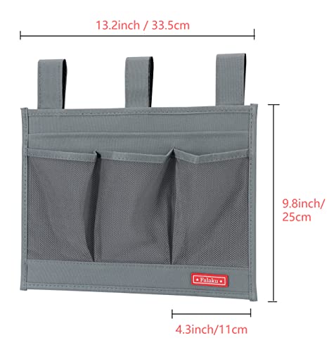Falaku Hanging Bedside Caddy,Bedside Organizer Caddy for Bed Rails(4 Pockets-Grey) - Image 4