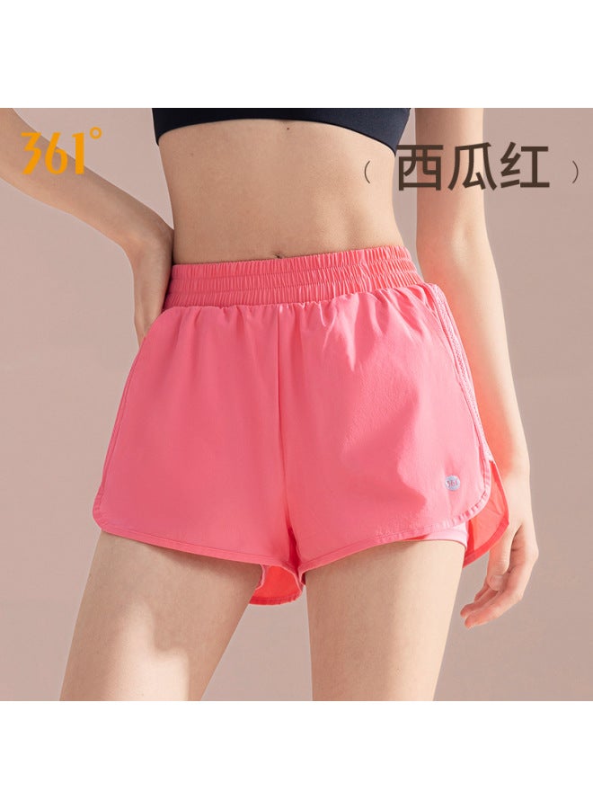 361 Sports Shorts Women's Outer Wear  New Fake Two-piece Three-piece Fitness Pants Anti-light Running Yoga Shorts