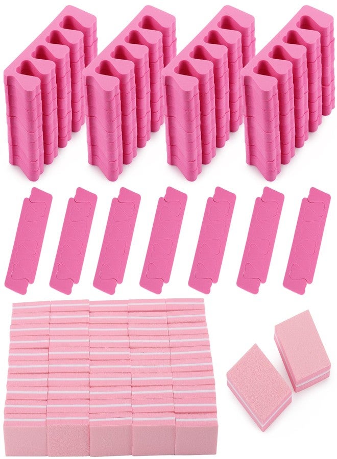 Tecbeauty 102pcs Toe Separators Set - Premium Pedicure Tool 52Pcs Super Soft Pedicure Toe Separator- 50Pcs Mini Nail Buffer Block File 80/100 Grit 2 Sided - Image 1