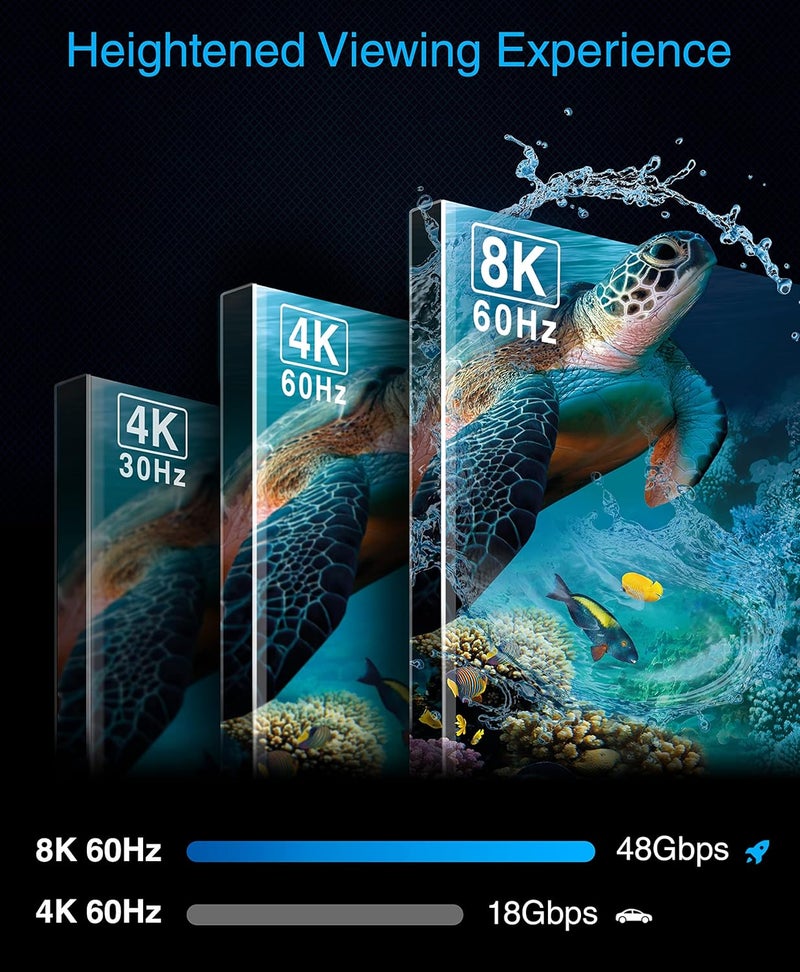 Kinivo 8K HDMI Switch (8K 60Hz, 4 in 1 Out, 48Gbps HDMI 2.1 Hub, Ultra HD Switcher, HDR10+, Dolby Atmos) - Compatible with HDTV, Nintendo Switch 2, PS5, Xbox, Apple TV - Image 2