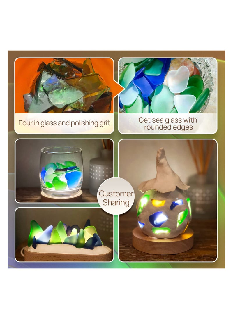 SYOSI Rock Tumbler Kit for Kids, Hobby Edition includes 9 Rough Gemstones, Polishing Grits, Jewelry Fastenings, Noise Reduction Cover - Educational STEM Science Kit for 8+ Year Old Kids Rock Polisher - Image 4