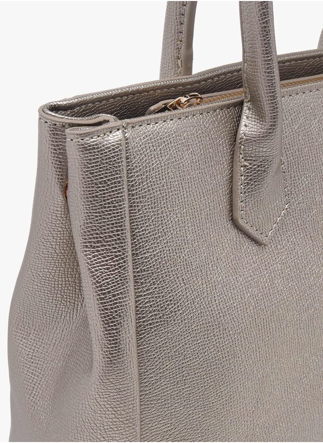 Le Confort Women Textured Tote Bag with Double Handles and Detachable Strap  - Image 5